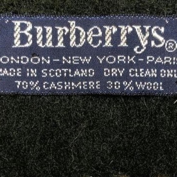 Burberry Ladies Reversible Green and Tan Cashmere/Wool Scarf One Size - Picture 5 of 6